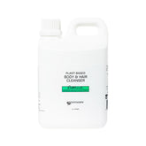 Image shows a white plastic 2 litre container in a jerrycan shape . The container has a screwtop and is labelled Plant Based Body and Hair Cleanser Patchouli Envirocare 2 litres